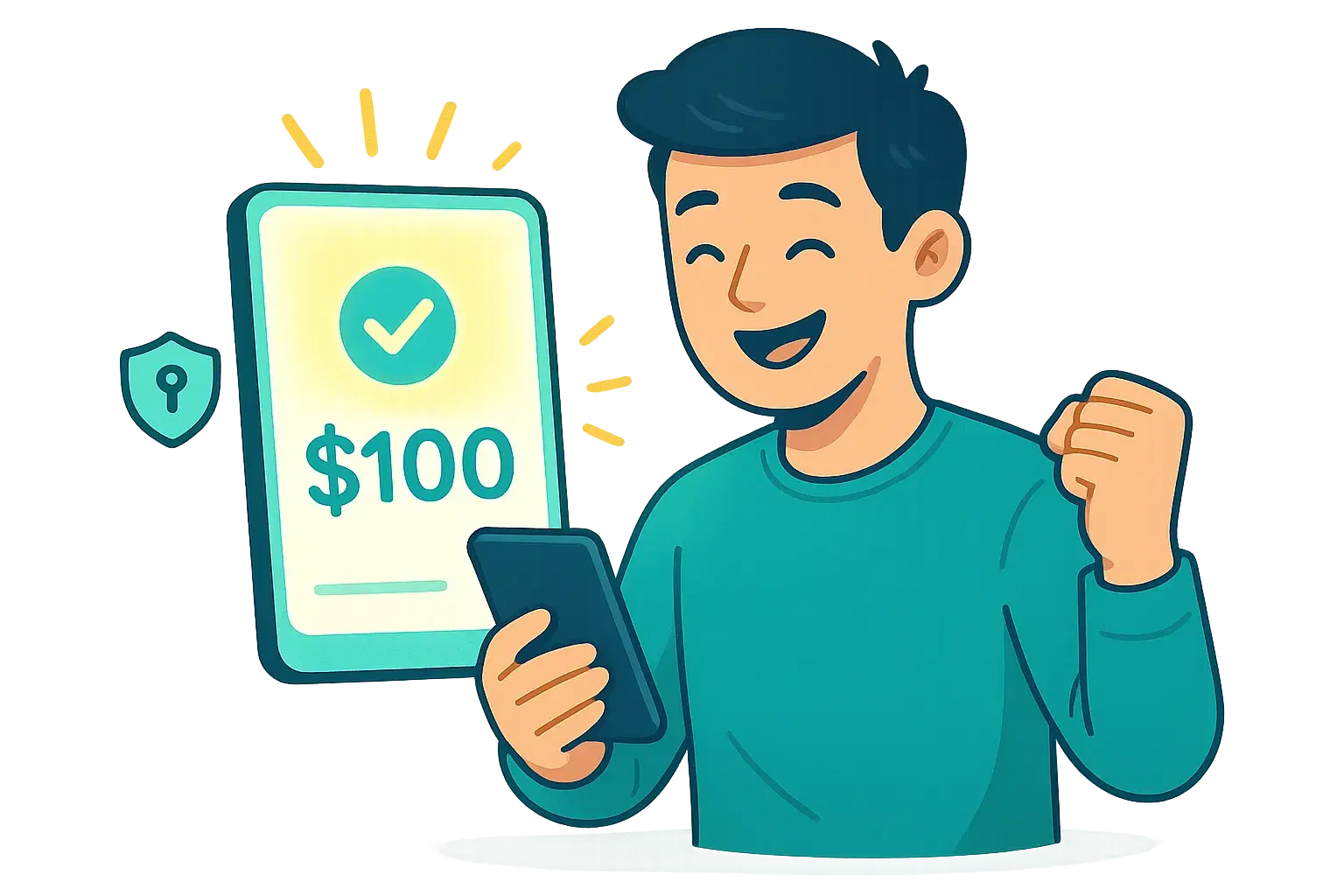 Illustration of secure instant cash transfer